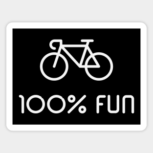 Racing Bike / Road Bike – 100% Fun (Bicycle / White) Magnet